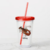 Realistische Lobster Graphics Personalisiert Acryltrinkbecher (Rückseite)