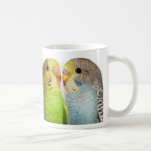 Realistische Malerei der Budgerigars Kaffeetasse