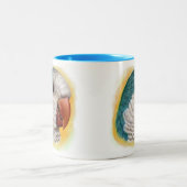 Realistische Malerei des Quäkerpapageien Zweifarbige Tasse (Mittel)