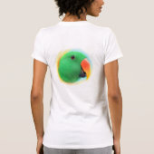 Realistische Malerei Eclectus Papageien T-Shirt (Rückseite)