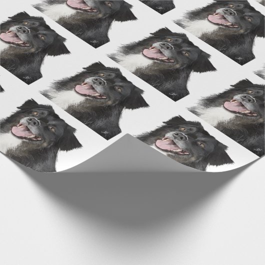 Realistische Malerei eines schönen Hundes Geschenkpapier (Ecke)