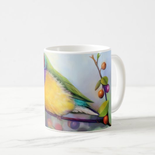 Realistische Malerei Gouldian Finks Kaffeetasse (VorderseiteRechts)