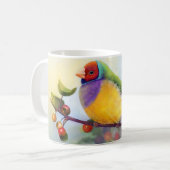Realistische Malerei Gouldian Finks Kaffeetasse (Vorderseite Links)