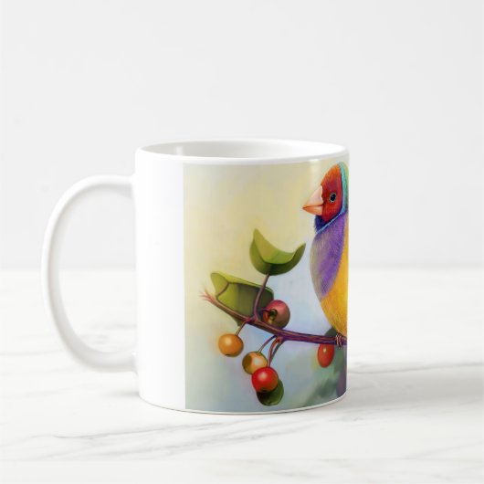 Realistische Malerei Gouldian Finks Kaffeetasse (Links)