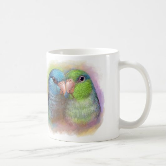 Realistische Malerei pazifischen parrotlet Kaffeetasse (Rechts)