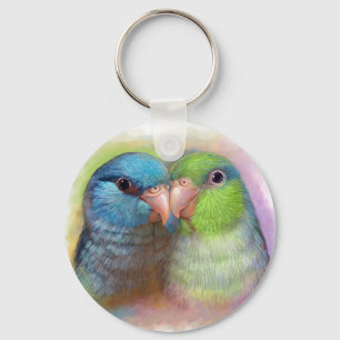 Realistische Malerei pazifischen parrotlet Schlüsselanhänger