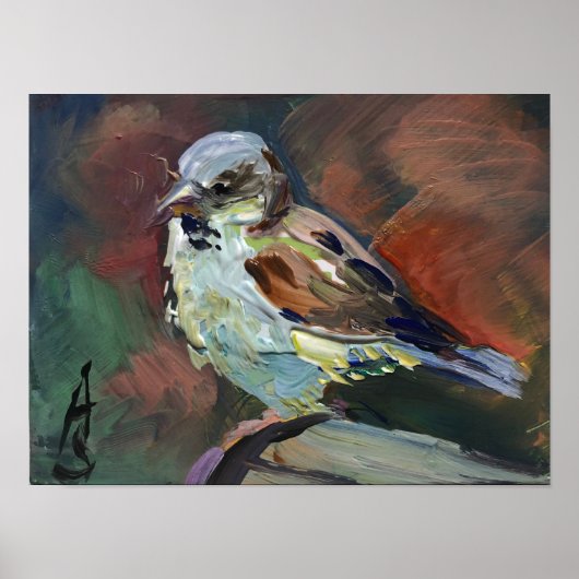 realistische Malerei, Spatzen Poster (Vorne)