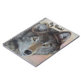 realistische Malerei von Wildtieren aus Grauwolf Notizblock (Linke Seite)