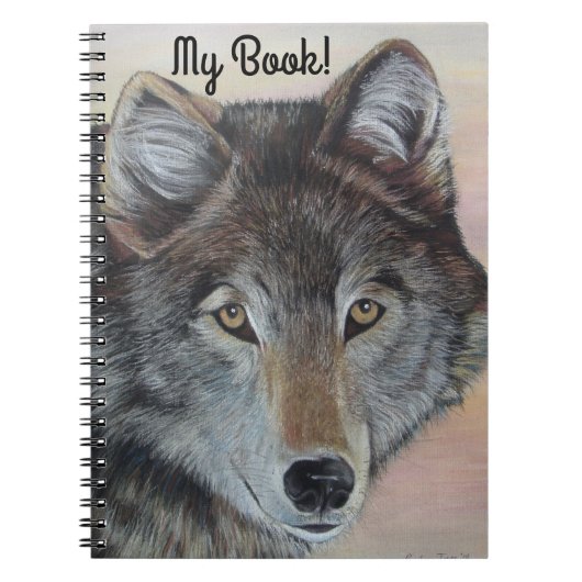 realistische Malerei von Wildtieren aus Grauwolf Notizblock (Vorderseite)