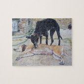 Realistische Malerei von zwei niedlichen Grauhunde Puzzle (Horizontal)