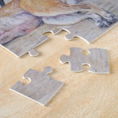 Realistische Malerei von zwei niedlichen Grauhunde Puzzle (Seite)
