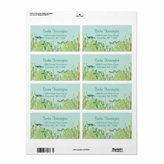 Realistische Meeresschildkröten: Rücksendeadresse (Vorne)