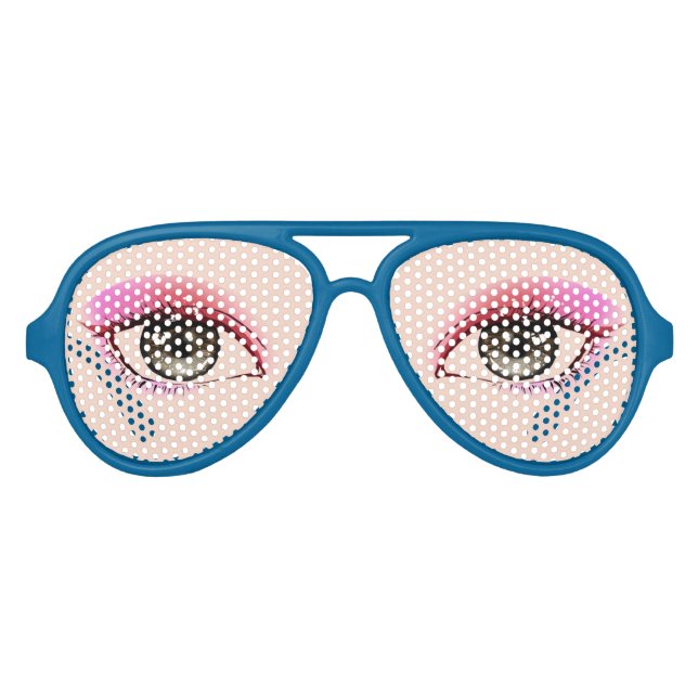 Realistische menschliche Augen mit Eyeshadow Lifel Partybrille (Vorderseite)