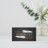 Realistische Messer des Koch Visitenkarte (Stehend Vorderseite)