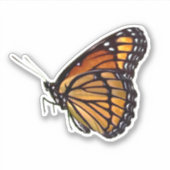 Realistische Monarchschmetterling Aufkleber (Vorderseite)