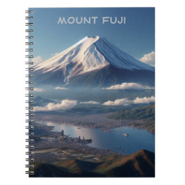 Realistische Mount Fuji Landschaft Japan Reisen Notizblock