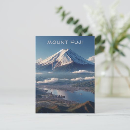 Realistische Mount Fuji Landschaft Japan Reisen Postkarte (Stehend Vorderseite)