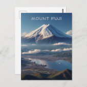 Realistische Mount Fuji Landschaft Japan Reisen Postkarte (Vorne/Hinten)