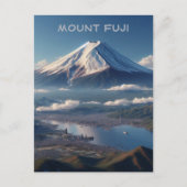 Realistische Mount Fuji Landschaft Japan Reisen Postkarte (Vorderseite)