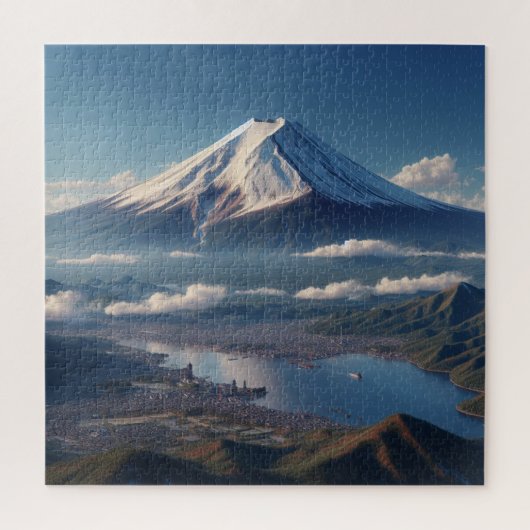 Realistische Mount Fuji Landschaft Japan Reisen Puzzle (Vertikal)