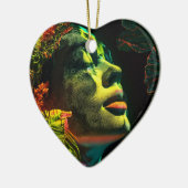 Realistische Neon Woman , leuchtende Coralpunk Art Keramik Ornament (Links)