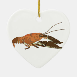 Realistische Panzerkrebse/Crawdad Keramik Ornament