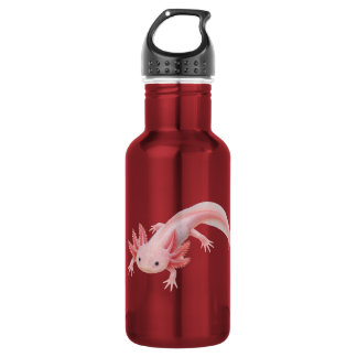 Realistische Pink Axolotl-Illustration Wasserflasc Edelstahlflasche