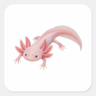 Realistische rosa Axolotl-Illustration Aufkleber