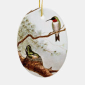 Realistische Rubin-Throated Kolibri-Kunst Keramikornament (Hinten)