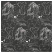 Realistische Safari Afrikas tierische Rustikale Fa Stoff (Muster)