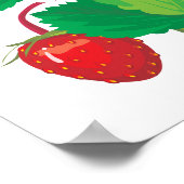 realistische saftige Erdbeeren Poster (Ecke)