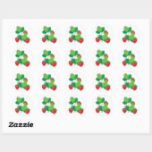 realistische saftige Erdbeeren Runder Aufkleber (Blatt)