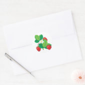 realistische saftige Erdbeeren Runder Aufkleber (Umschlag)