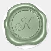 Realistische Salbei-Grünwachs-Medaillon-Briefmarke Runder Aufkleber (Vorderseite)