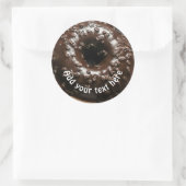 Realistische Schokolade Mattiert Donut Runder Aufkleber (Tasche)