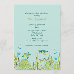 Realistische Sea Turtle Baby Shooter oder Geburtst Einladung