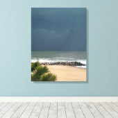 Realistische Seeküche Delaware Beach Rain Leinwanddruck (Insitu (Holzboden))