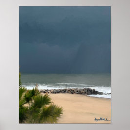Realistische Seeküche Delaware Beach Rain Poster