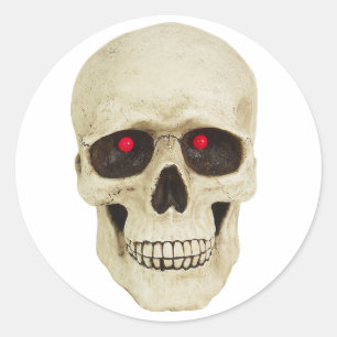 Realistische Skull-Sticker Runder Aufkleber