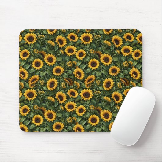 Realistische Sonnenblumen-Botanik-Kunst Mousepad (Mit Mouse)