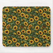 Realistische Sonnenblumen-Botanik-Kunst Mousepad (Vorne)