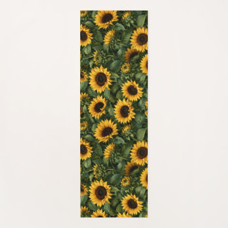 Realistische Sonnenblumen-Botanik-Kunst Yogamatte