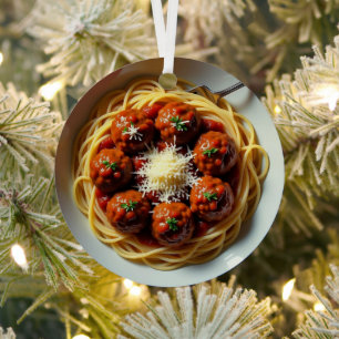 Realistische Spaghetti Personalisierte Weihnachten Ornament Aus Metall