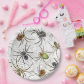 Realistische Spiders Webmuster Pappteller (Party)