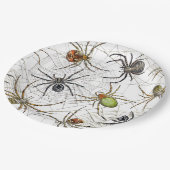 Realistische Spiders Webmuster Pappteller (Schrägansicht)