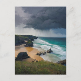 Realistische Sturmwolken über dem aquamarinen blau Postkarte