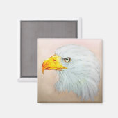 Realistische Tierkunst, Square Magnet - Eagle (Vorderseite/Rückseite)