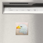 Realistische Tierkunst, Square Magnet - Eagle (In Situ (Geschirrspüler))