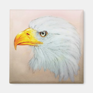 Realistische Tierkunst, Square Magnet - Eagle