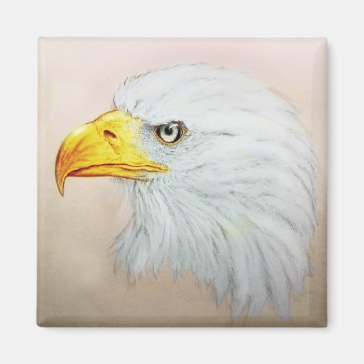 Realistische Tierkunst, Square Magnet - Eagle (Vorne)